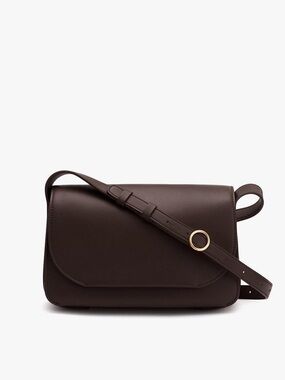 Cuyana Concertina Smooth Leather Bag • Cocoa / Dark Brown • MSRP $398
